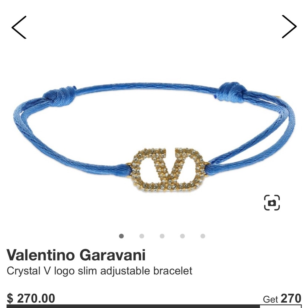 Valentino VLOGO SIGNATURE BRACELET IN COTTON AND SWAROVSKI® CRYSTALS
